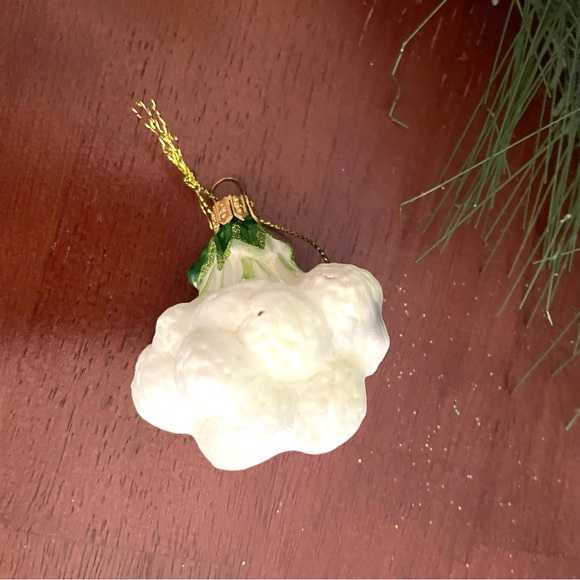 Sur La Table cauliflower glass  Christmas tree Ornament - Picture 3 of 5